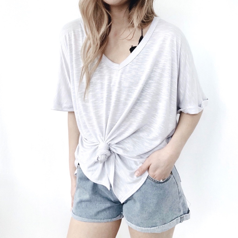 ‘Be Yourself’ Oversized Basic Tee Grey - Picture 3 of 7